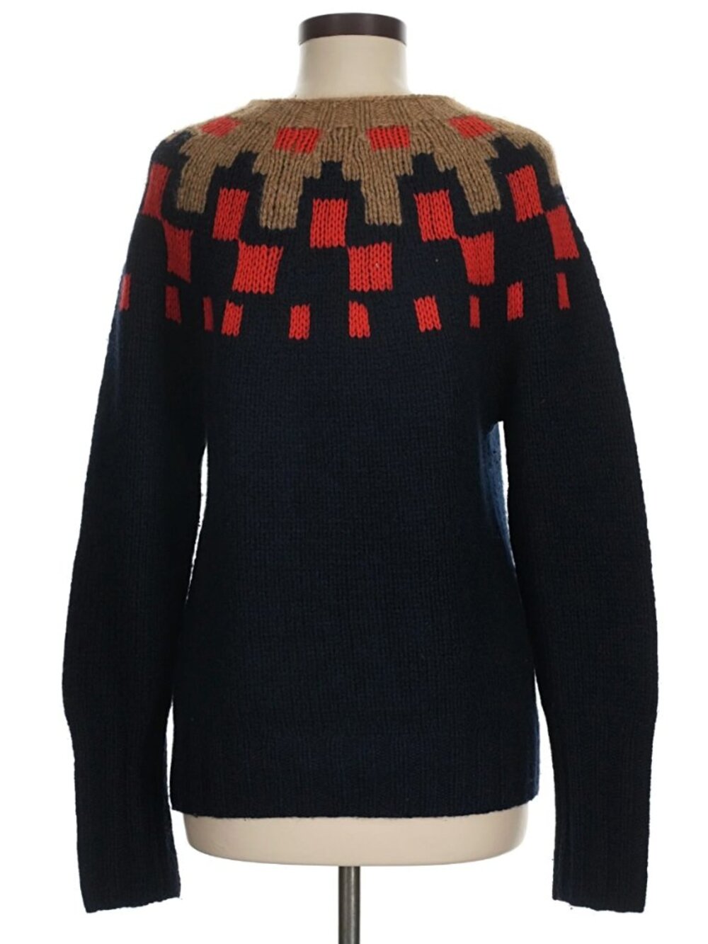 J. Crew Collection Cashmere Mohair Knit Sweater Geometric Design 2012 Rare Style - Picture 3 of 12
